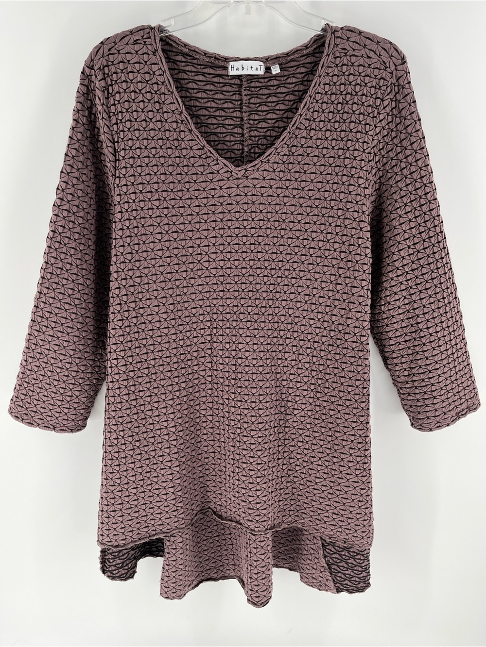 Habitat Textured Smocked Tunic Top Dusty Rose Pink Size L Art To Wear